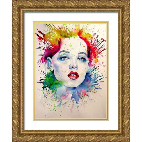 Kovacs, Anna Brigite 25x32 Gold Ornate Wood Framed with Double Matting Museum Art Print Titled - Charming Girl VIII
