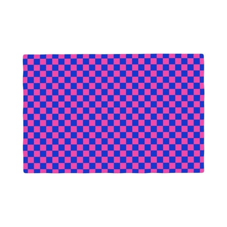 

Placemats Set of 4 Checkered blue pink Y2K retro Heat Resistant Non - Slip Place mats Waterproof table mat for Kitchen Dining-4片装