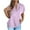 Pink, variant on Plus Size Tops for Women V-neck Solid Color Short Sleeved Casual Loose T-shirt Light Blue 2XL