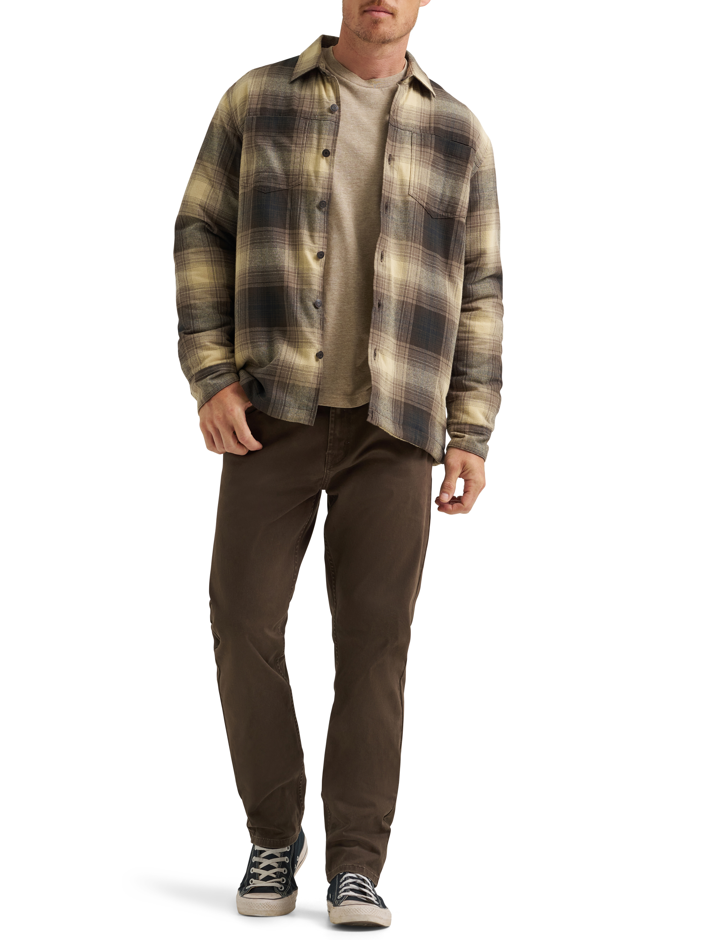 Wrangler® Men's and Big Men's Long Sleeve Sherpa Heavyweight Shirt Jacket (S-5XL)