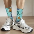 thumbnail image 6 of Hirioo Turtles And Sea Pattern Adult Middle Tube Socks Breathable Sock Non-Pilling,Contrasting Color Design, 6 of 6