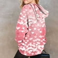 thumbnail image 6 of Girls Pink Heart Print Pullover Hoodie - Oversized Stretch Fit for 4-14Y with Kangaroo Pocket,Size 2-3T, 6 of 6