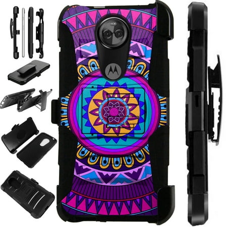 Compatible Motorola Moto G7 Power (2019) | Moto G7 Optimo Maxx Case Armor Hybrid Phone Cover LuxGuard Holster (Best At&t Phone 2019)