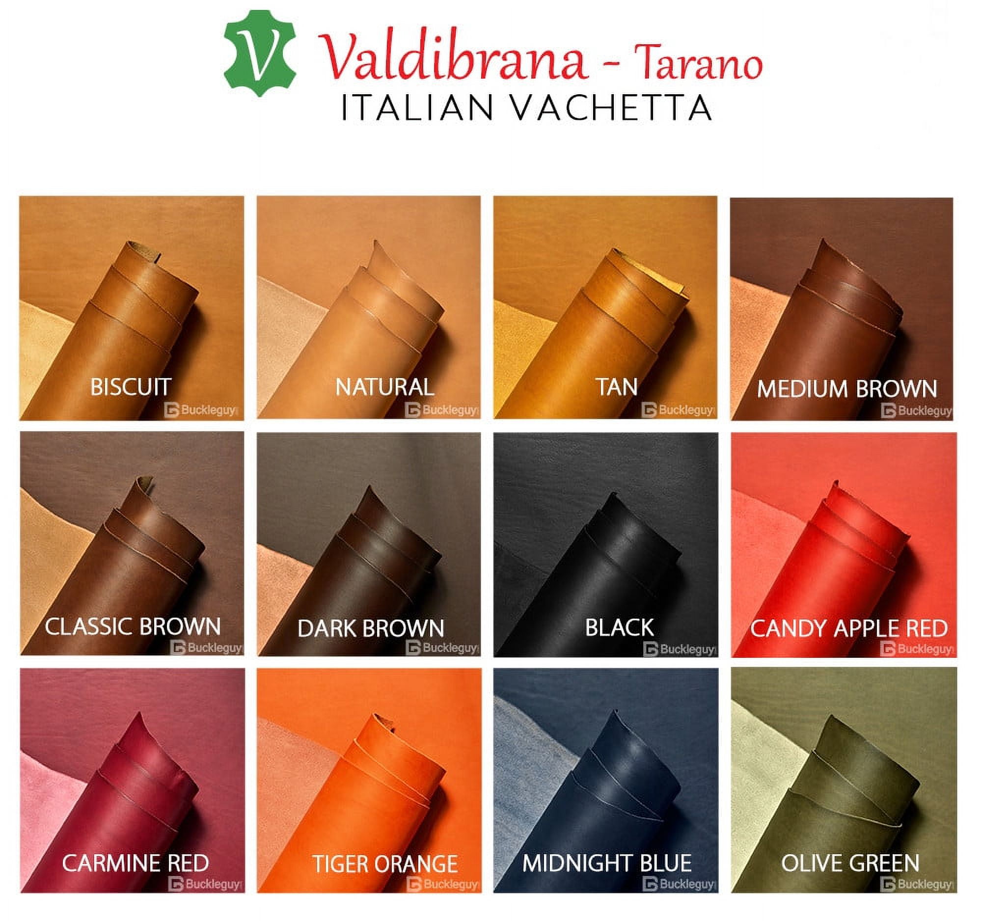 Valdibrana Conceria, Tarano, Italian Vachetta Leather, Panel, Olive Green
