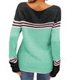 thumbnail image 3 of XIYON Sweaters for Women Striped Color Block Knit Sweater Elegant Fall Winter Long Sleeve Crewneck Top for Office Wear, 3 of 9