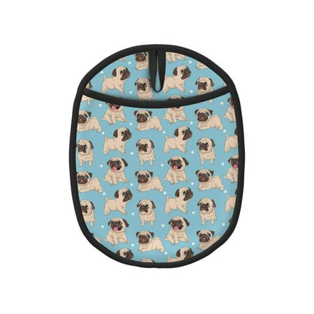 

Funny Cartoon Pugs Pot Holders for Kitchen - Heat Resistant Oven Mitts Hot Pads with Pocket Non Slip Silicone Pot Holders Cuteness Hanging Loop Potholders for Kitchen Baking