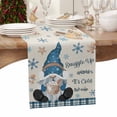 thumbnail image 3 of Christmas Table Runner Blue Gnome Table Runners Hot Cocoa Cookie Snowflake Plaid Linen Cotton Linen Dresser Scarf Kitchen Dining Table Decor for Christmas Holiday Party Decor 13x36 Inch, 3 of 9