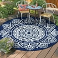 thumbnail image 3 of Aonewoe Round Outdoor Rugs 8Ft Waterproof Patio Plastic Straw Rug Reversible Camping Carpet Indoor Outdoor Area Rug for Patio,Deck,Balcony,Picnic,Beach,Outside, 3 of 8
