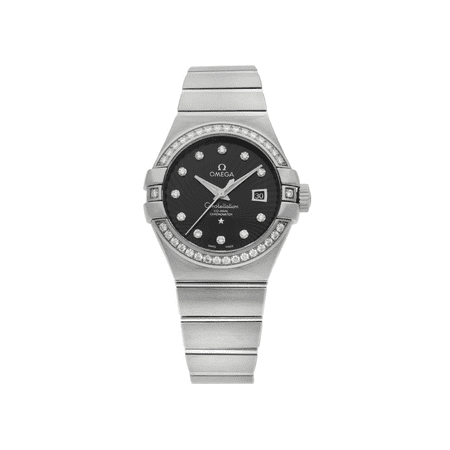 Omega Constellation 18K White Gold Black Dial Ladies Watch 123.55.31.20.51.001