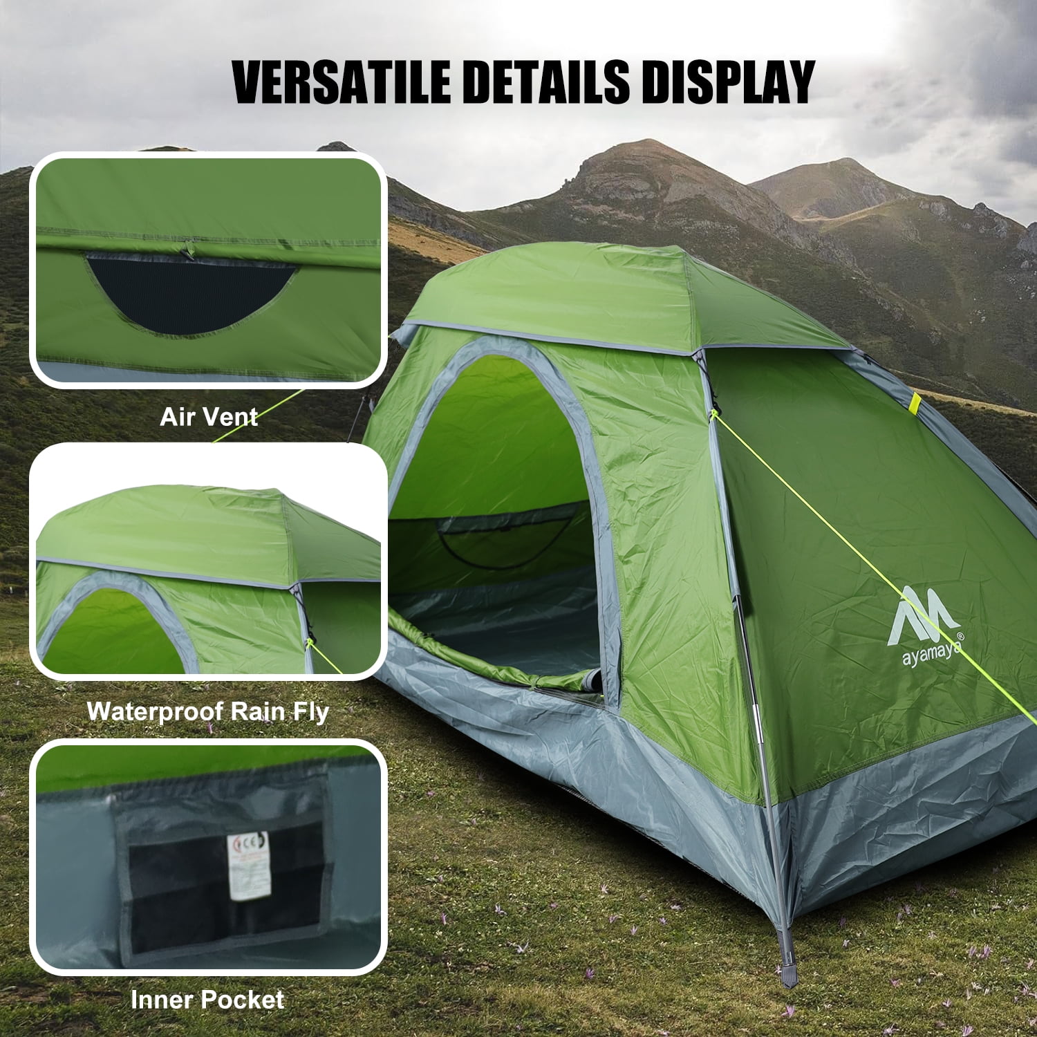 Backpacking Tents for 1 Person, Lightweight Waterproof Camping Hiking Single Person Tent with Rain Fly and Carrying Bag for Adults Kids