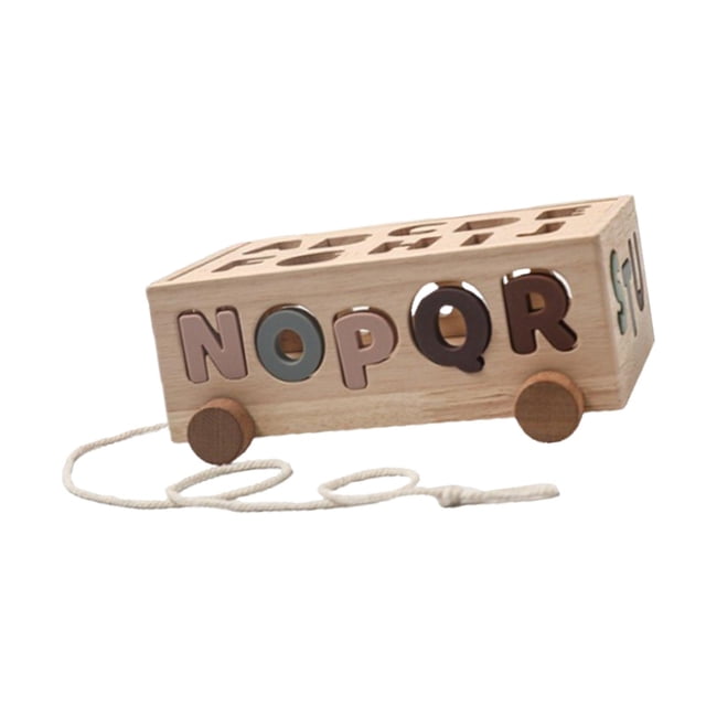Lipstore Educational Sensory Building Block Puzzle, Wooden Shape Stacking and Sorting Toy letters