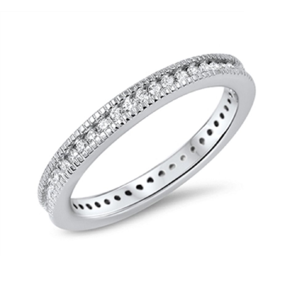 All in Stock Eternity Cubic Zirconia Ring Sterling Silver 925