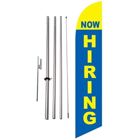FFN FeatherFlagNation -Now Hiring Advertising Feather Banner Flag Kit with Spike
