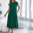 thumbnail image 2 of BUIGTTKLOP Women's Summer Short Sleeve Midi Dresses Round Neck Loose Dress with Pockets 2026, 2 of 6