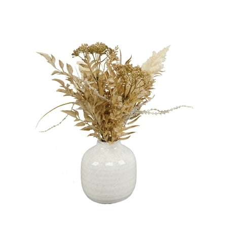 Better Homes & Gardens 12-Inch Artificial Dried Mixed Floral Arrangement in Ceramic Vase – Tabletop Decor, 1.1 lbs