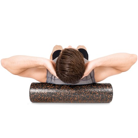 ProsourceFit High Density Speckled Foam Roller 24x6-in, Black/Orange