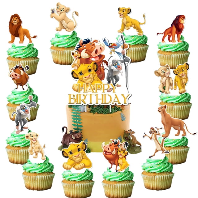 Suministros para fiestas de cumpleaños LDAKZFV Lion-King, 25 unidades con adorno para tartas