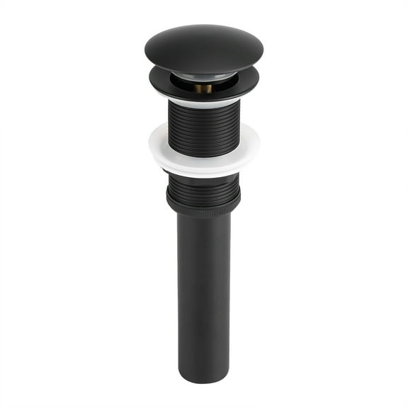 Kitchen Bathroom Basin Sink Drain Solid Brass Up Drain Stopper with Overflow Hole Black