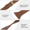 thumbnail image 4 of Genuine Leather Watch Band 20mm Quick Release Elegant Top Grain Replacement Strap Brown/Rose Golden Tone, 4 of 6