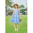 thumbnail image 4 of Vestido Arshiner para niña pequeña, verano, sin mangas, 4-5T, azul claro, 4 of 6