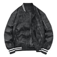 thumbnail image 5 of uikmnh Jackets For Men,Male Solid Color Large Size Outdoor Autumn and Winter Jacket with Multiple Pockets and Lapel Air Force Flight Suit Baseball Jacket,Size XXL, 5 of 5