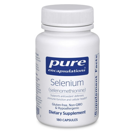 Pure Encapsulations Selenium - 200 mcg - For Healthy Cellular Function, Immune System & Antioxidant Defenses - Mineral Supplement - Vegan & Gluten Free - 180 Capsules