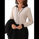thumbnail image 1 of Blusas Elegantes e Informales de Larga con Cuello en V y Bloques de Color para Mujer, Ropa de Moda de Otoño. Albaricoque S, 1 of 10