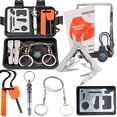thumbnail image 3 of 7-in-1 Outdoor Survival Emergency Kit with Waterproof Storage Case – Includes Stainless Steel Multi-Tool Card, Fire Starter, Compass, Wire Cutter, Emergency Whistle, Flashlight Pliers & Thermal, 3 of 7