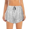 thumbnail image 4 of Lsque Silver Glitter Printed Women's Running Shorts with Liner Pockets,Elastic Quick Dry Workout Athletic Gym Yoga Shorts,Womens High Waist Shorts-Large, 4 of 9