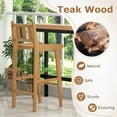 thumbnail image 6 of Costway 1 PCS 30" Teak Wood Bar Stool with Footrest & Backrest Wooden Bar Height Chair, 6 of 9