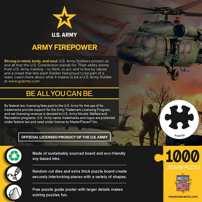 ジグソーパズル MasterPieces US Army Firepower MasterPieces 1000 Piece Jigsaw Puzzle - Army Firepower