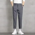 thumbnail image 3 of Pantalones elásticos elásticos de 9 pulgadas para hombre, pantalones de trabajo azules para hombre, pantalones rectos de oficina, moda de licra, verano 2024, para hombre chino, 3 of 5