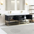 thumbnail image 4 of Altair Design Bianco 4-Door Wood & Composite Stone Vanity in Black Oak/White, 4 of 14