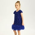 thumbnail image 2 of Kidagic Toddler Girls Sequin Dress Sparkly Gown Party Dresses Little Kids A-Line Velvet Dress, 2 of 8