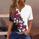 thumbnail image 4 of Camisetas Casuales de Mujer con Cuello en V Camiseta de Color Sólido, Manga Corta Casual Top para el Uso Diario, 4 of 4