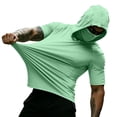thumbnail image 5 of ZVNAΖH Men's Sun Protection Hooded T-Shirt, Short Sleeve Athletic Top with Face Mask for Workout & Outdoor, S-3XL, 5 of 7