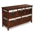 thumbnail image 5 of Badger Basket Five Basket Storage Unit with Baskets - Wicker Baskets/Cherry, 5 of 5