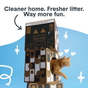 BoxiePro Probiotic Deep Clean Cat Litter with Cat Playhouse, Continuous Odor Control, Clumping Clay Kitty Litter, Low Dust Low Tracking, Odor Eliminating Probiotics, 35 lb