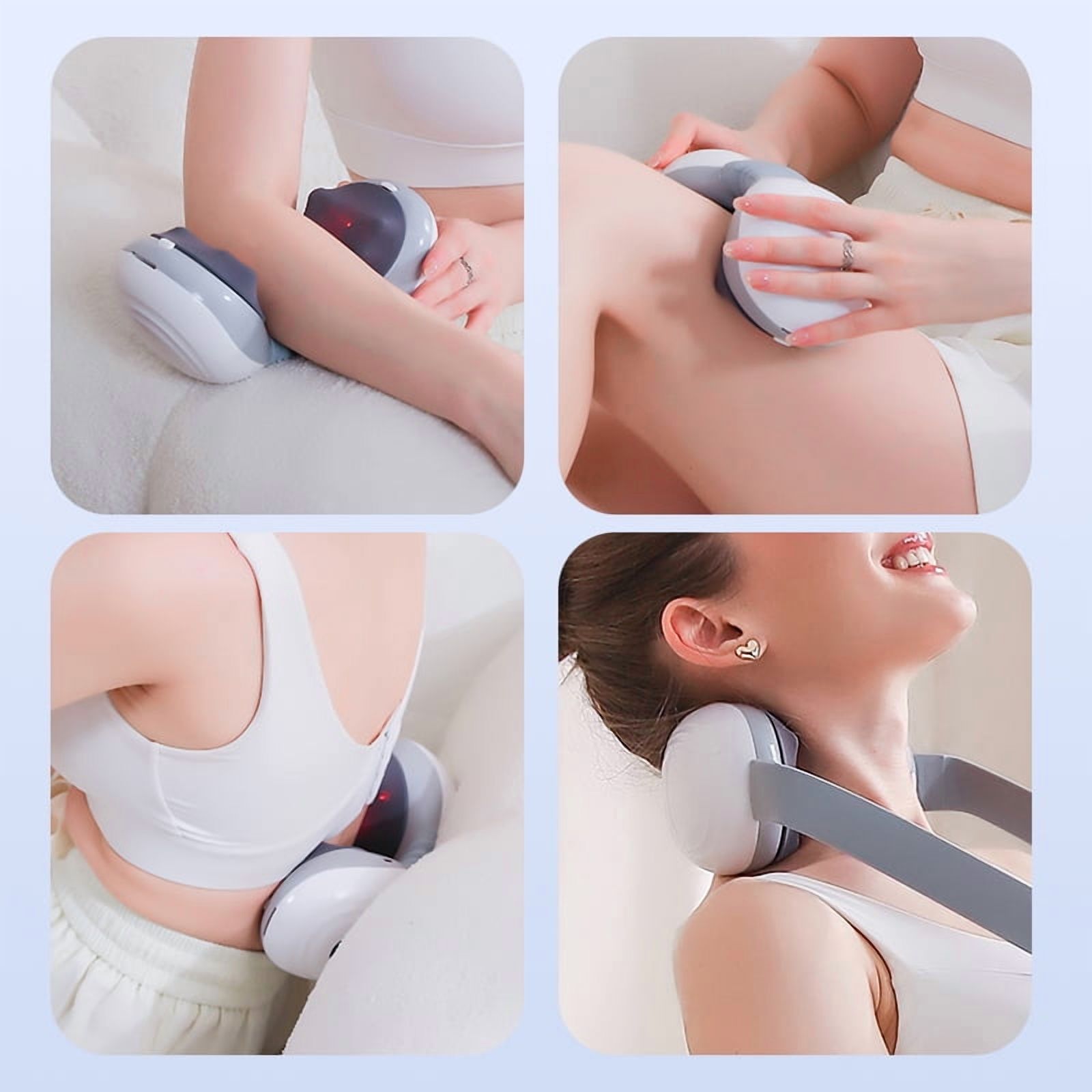 Flaremore Shiatsu Back and Neck Massager with Heat,Cordless Heated Neck and Shoulder Massager,Deep Tisctric Massage Pillow for Back,Shoulders,Legs,Foot,Body Musclesue Kneading,Gray