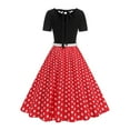 thumbnail image 6 of Gamivast Midi Dresses for Women Dot Graphic Vintage Bow Party Dress Retro Cocktail Party Swing Dresses with Cap Sleevess Fitted & Flare Midi Dress, 6 of 6