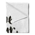 thumbnail image 2 of Be Our Guest Soft Flannel Fleece Blanket, Ink Brush Painting Style Calligraphic Words in Hand Written Print, Cozy Plush for Indoor and Outdoor Use, 60" x 80", White and Charcoal Grey, by Ambesonne, 2 of 5