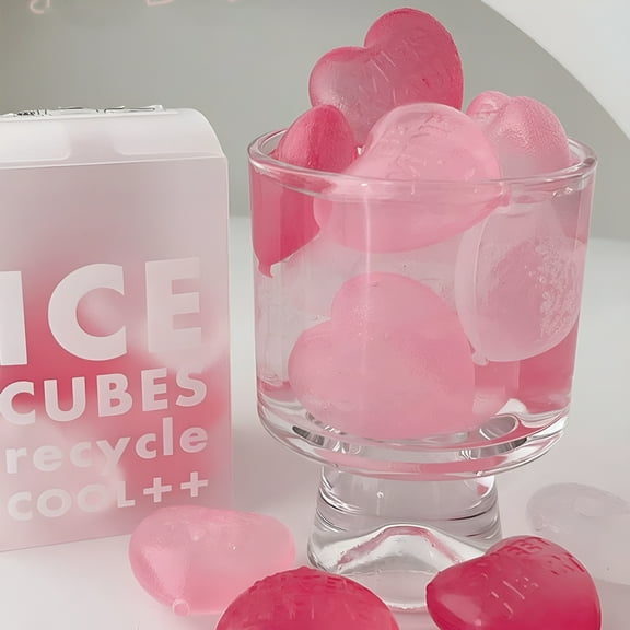 ACDANC Reusable Ice Cube 15 Pcs Heart Shape Reusable Ice Cubes For Drinks,Coffee. Washable Non Melting Plastic Ice Cubes
