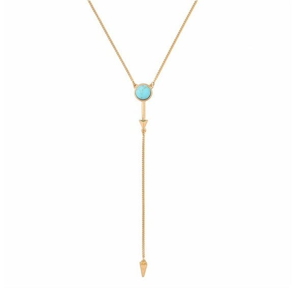 Goldtone Turquoise Bolo Style Necklace