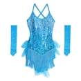 thumbnail image 4 of OOOUM Shine Girls Performance Party Dress Sequin Appliques Tassel Dance Dresses Kids Stage Performance Outfits Sets Sky Blue 4-5 Years, 4 of 4