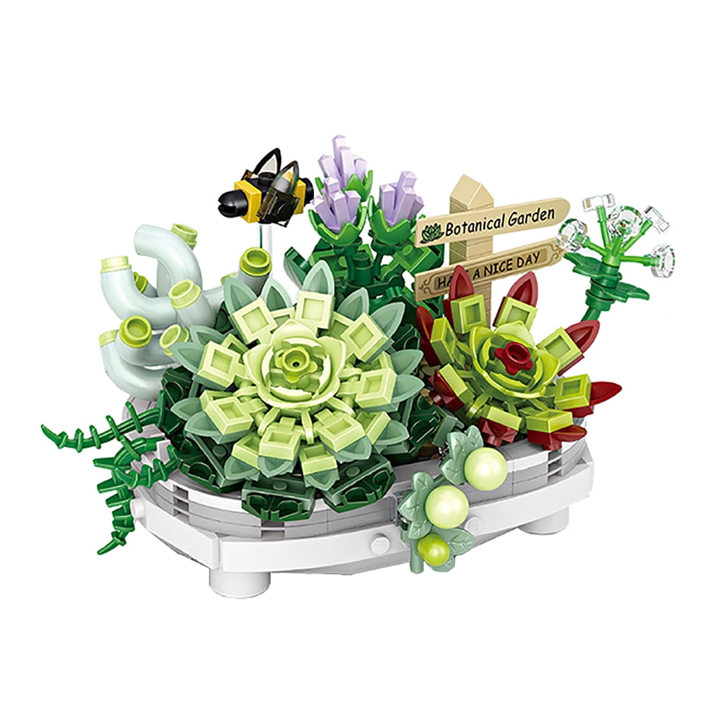 Cumka Mini Bricks Bonsai Model Creative DIY Simulation Mini Particle Flower  Botanical Collection Construction Building Toy（Not Compatible with Lego ...