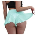 thumbnail image 2 of Blue Shorts for Women Ruffled Pants Bikini Mini High Tight Shorts Female Dance Pole Waist Pants, 2 of 5