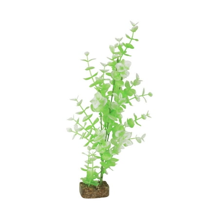 UPC: 0046798780250 | GloFish Plant Aquarium Décor Green and White Large Fluorescent Under Blue LED Light