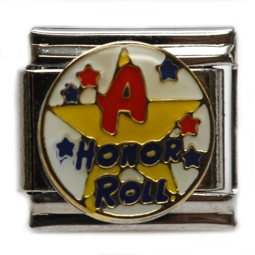 A Honor Roll on Star Italian Link Bracelet Charm