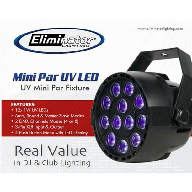 Eliminator Lighting Mini par UV LED 12-1W UV LED Lumière