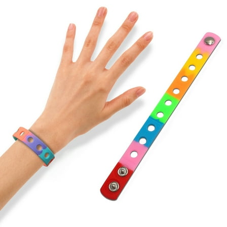 FRCOLOR 8pcs Assorted Color Silicone Bracelets Cool Fashion DIY Birthday Gift for Users